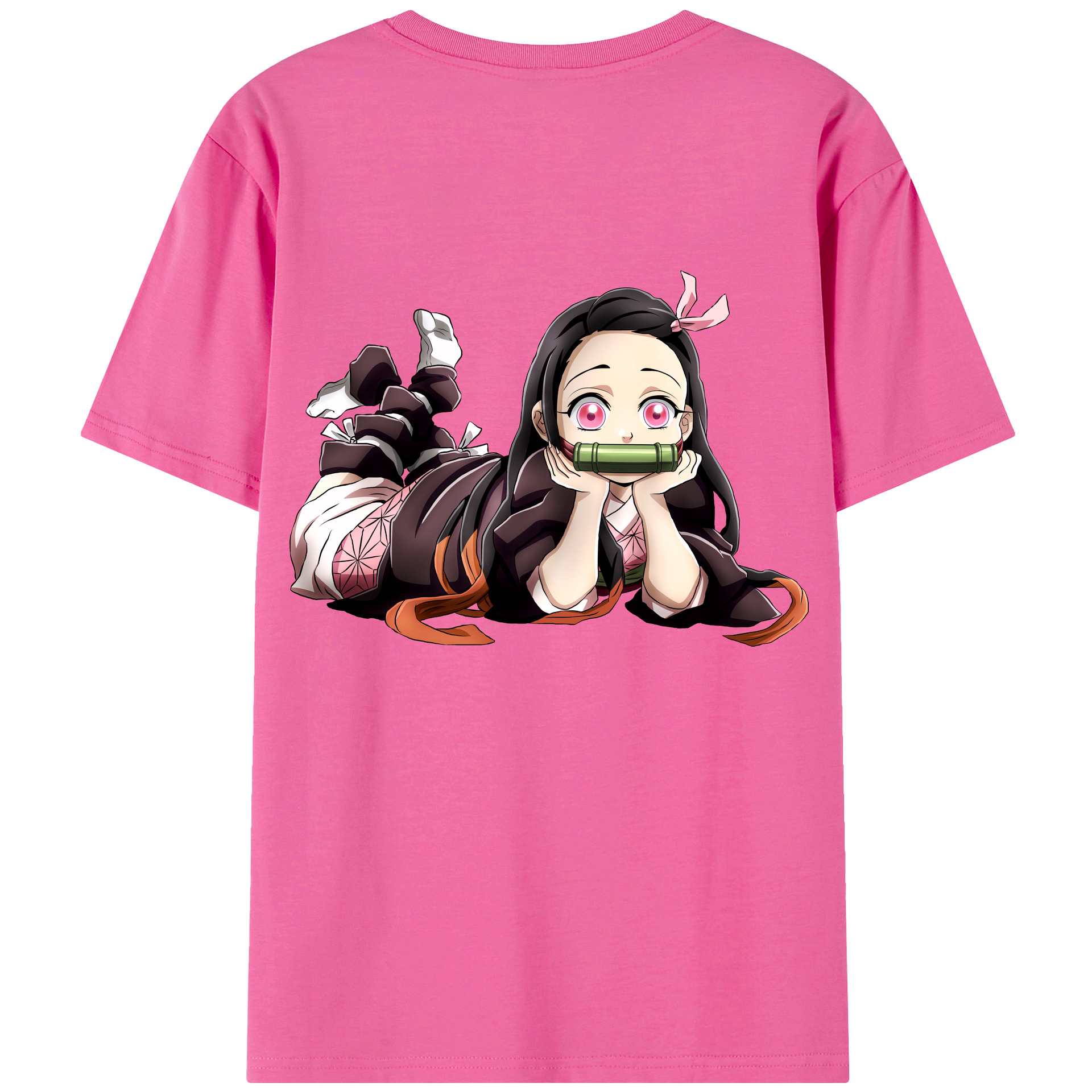 （画像用） 鬼滅の刃（きめつのやいば）竈門 禰󠄀豆子／かまど ねずこ Kamado Nezuko レディース半袖Tシャツ(バックプリント)